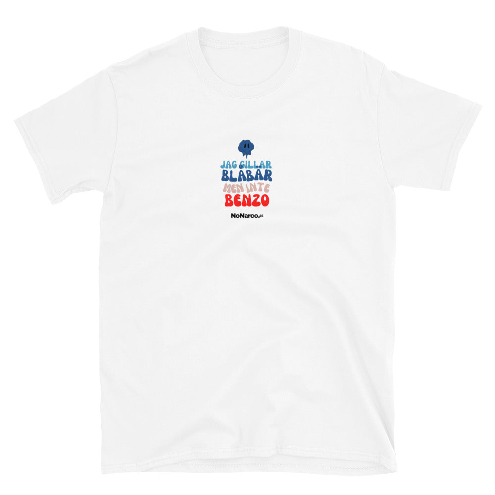 T-shirt, "Jag gillar blåbär men inte Benzo"