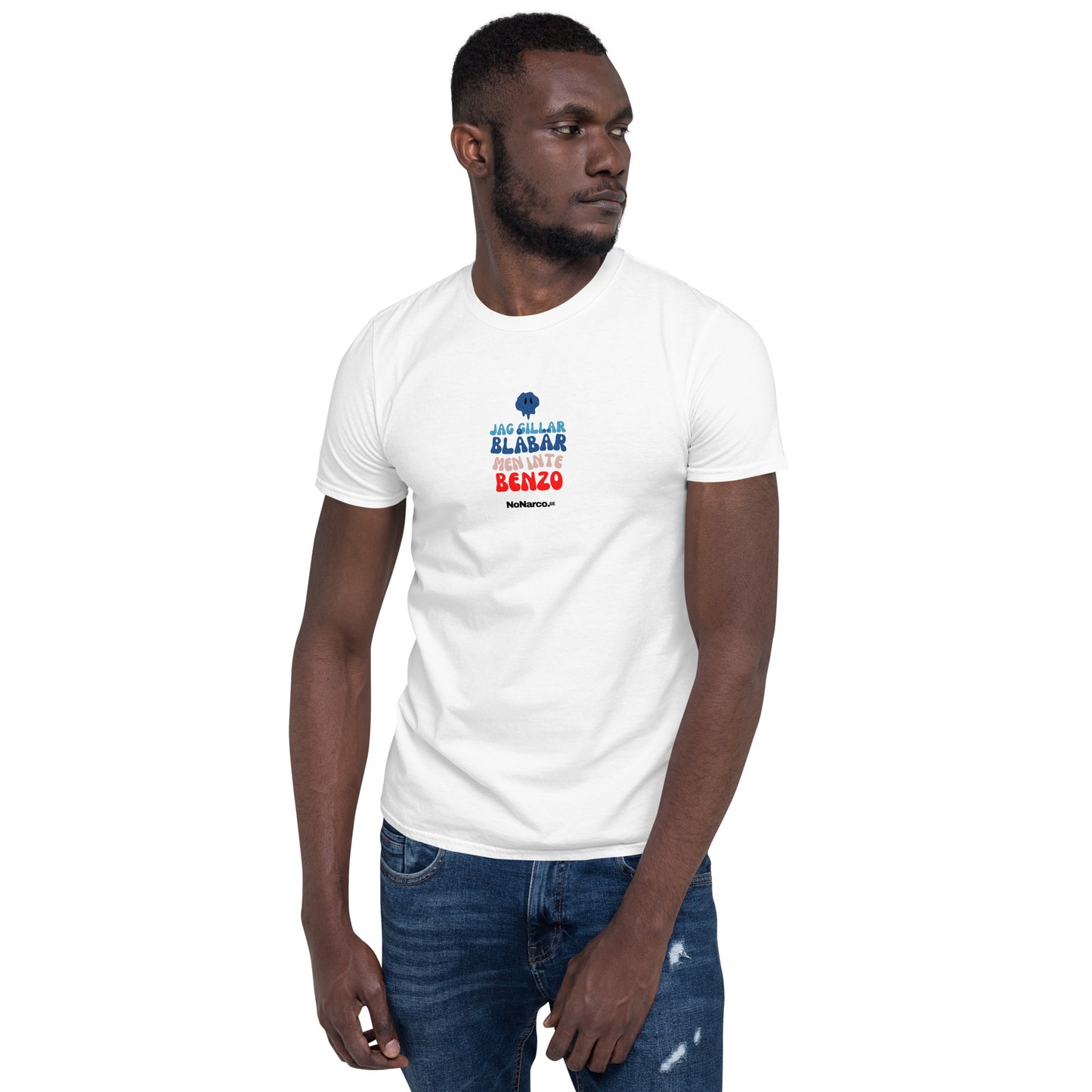 T-shirt, "Jag gillar blåbär men inte Benzo"