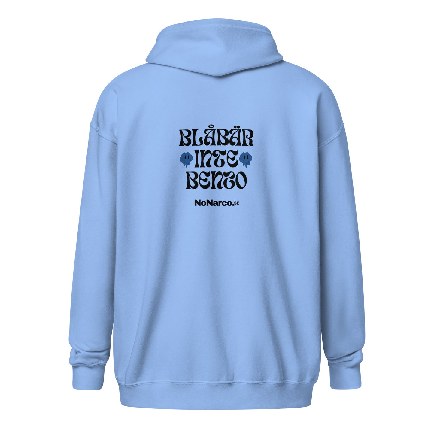 Hoodie, "blåbär inte Benzo"
