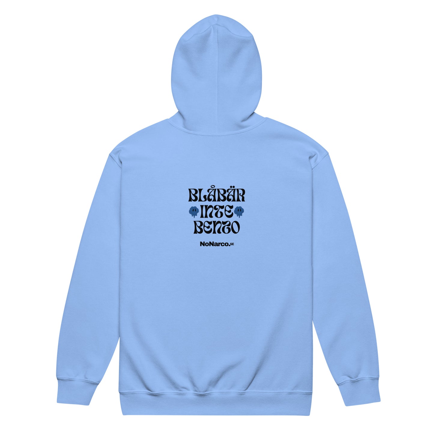 Hoodie, "blåbär inte Benzo"