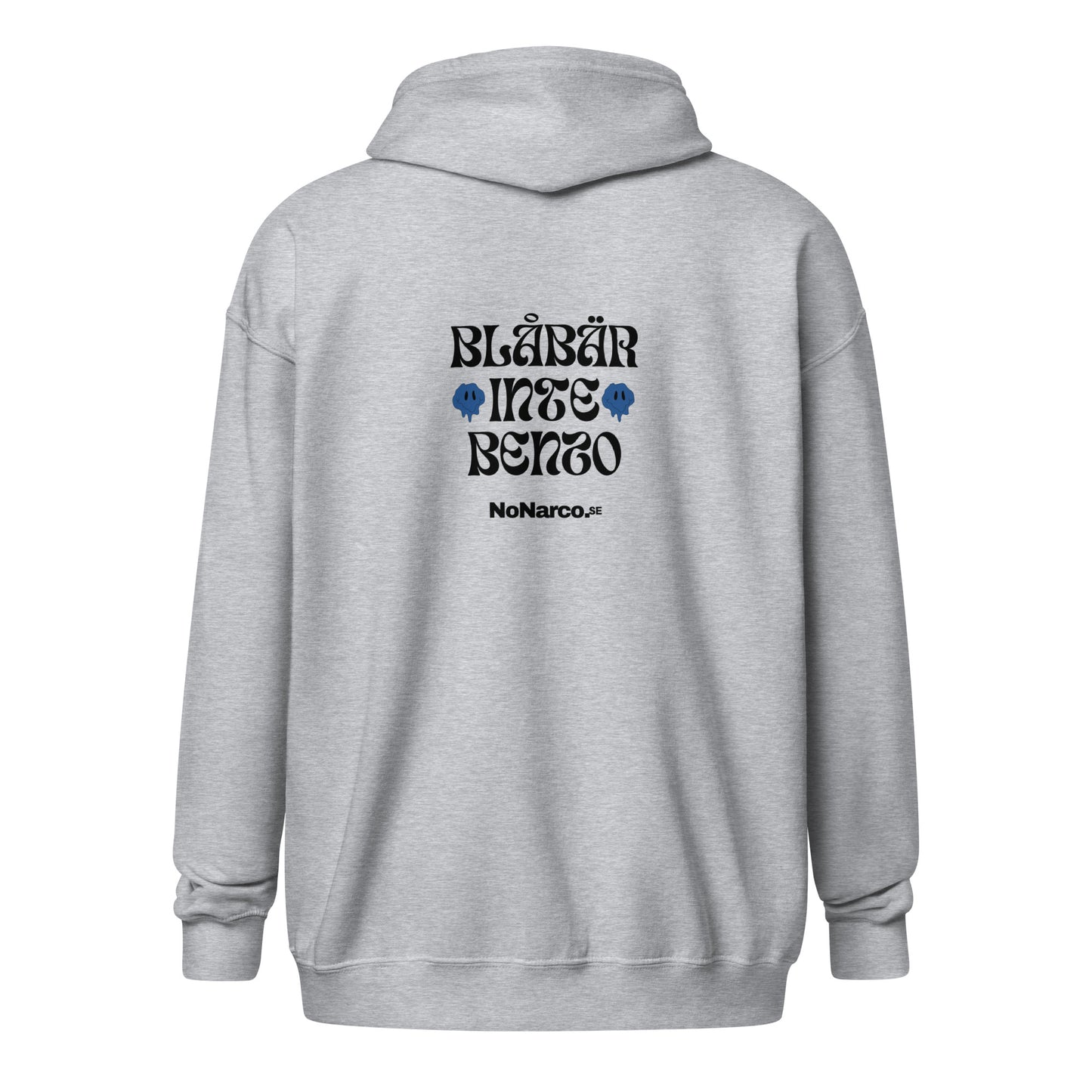 Hoodie, "blåbär inte Benzo"