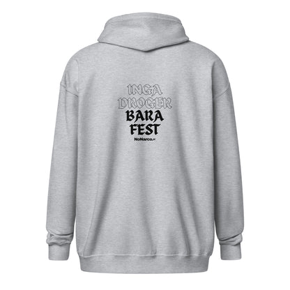 Hoodie, "inga droger bara fest"